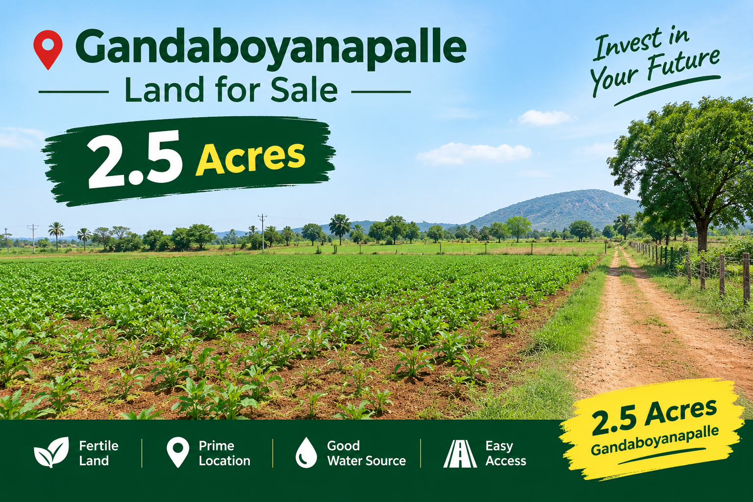 Agriculture land for sale 2.5 acres